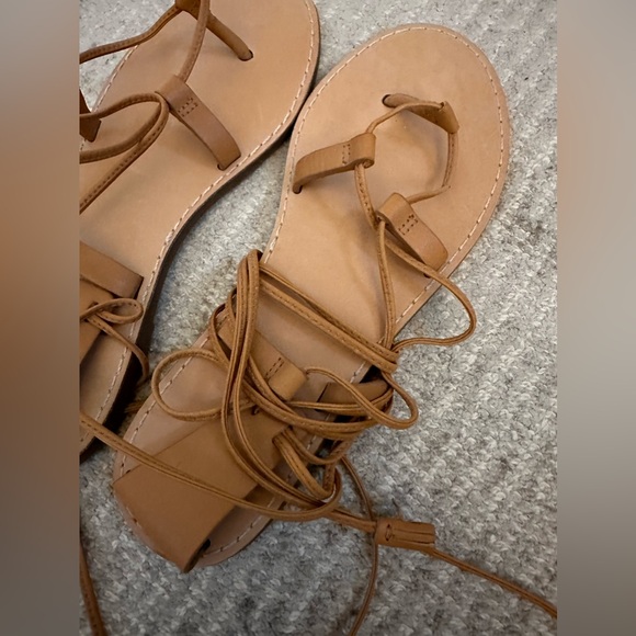 MADEWELL The Boardwalk Lace-Up Sandals in Tan Brown. Size 7. NWOT. - Picture 5 of 8